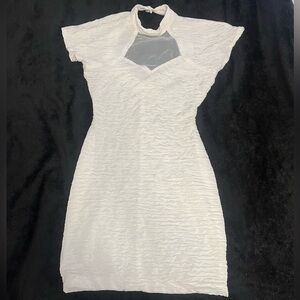 White body con mini dress. Absolutely; size small.
